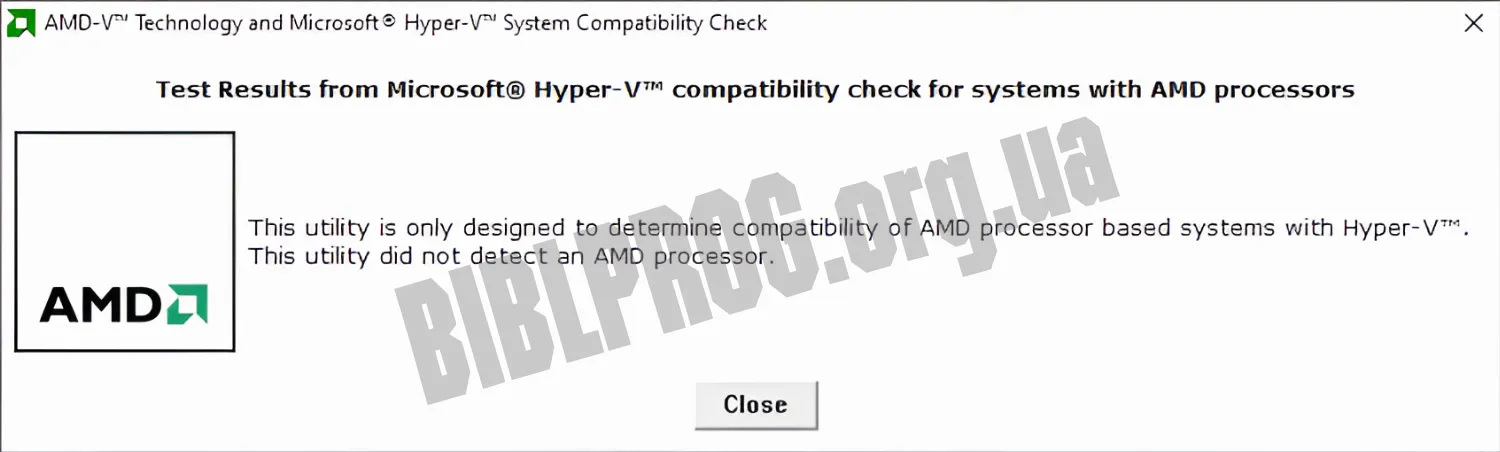 Скриншот AMD-V Detection Utility