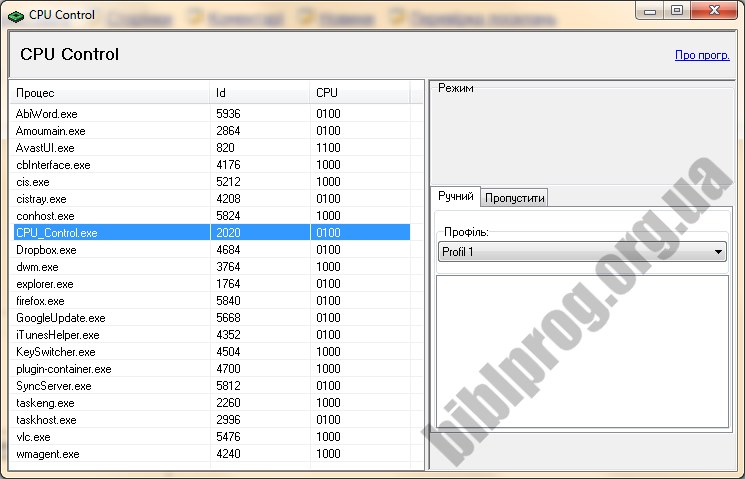 Скриншот CPU-Control