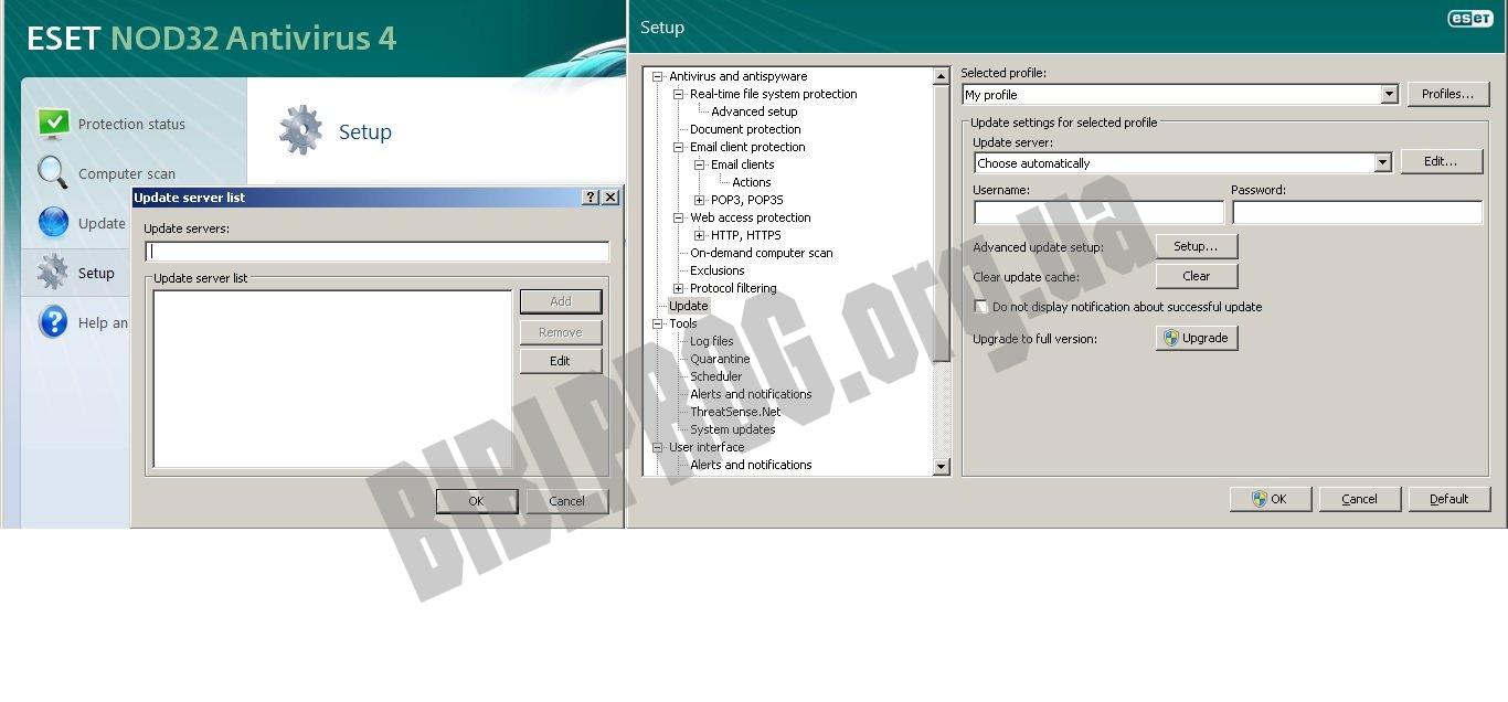 Скриншот ESET NOD32 Antivirus Offline Updates