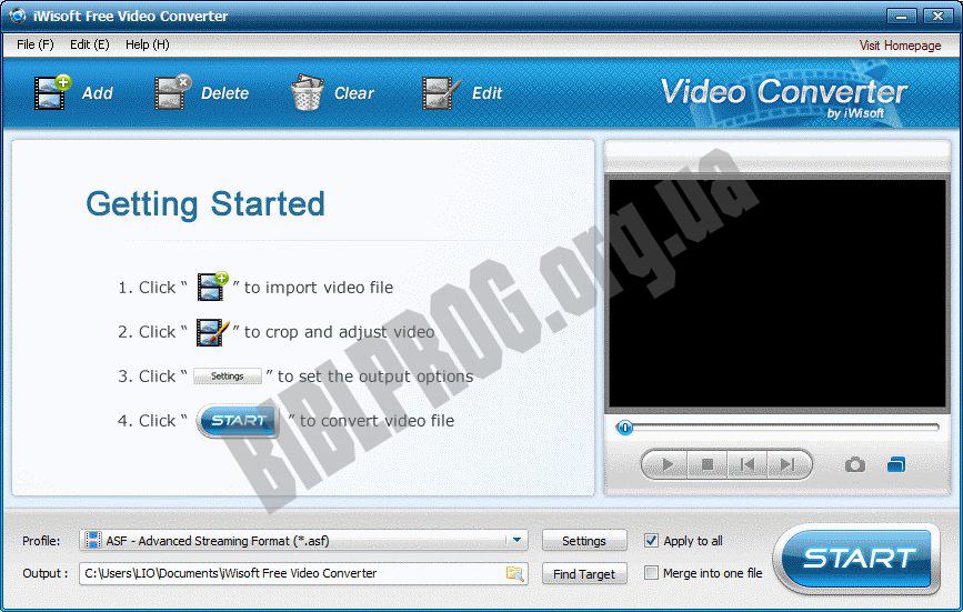 Скриншот iWisoft Free Video Converter