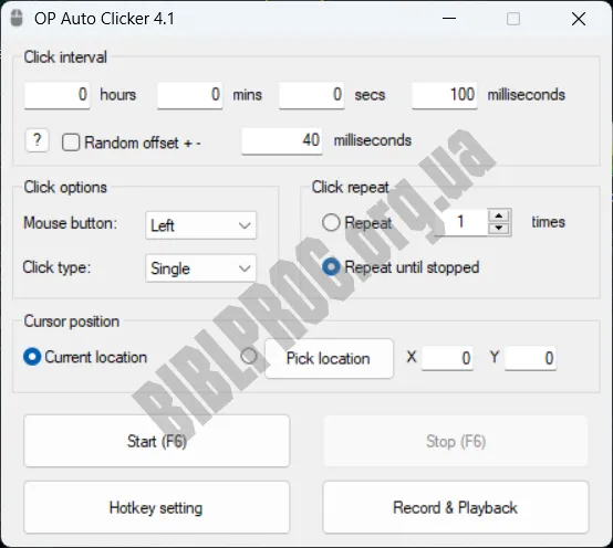 Скриншот OP Auto Clicker