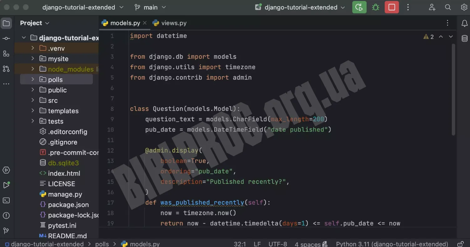 Скриншот PyCharm