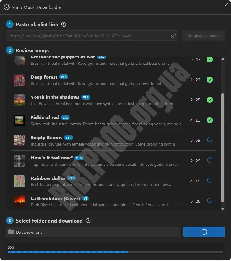 Скриншот Suno Music Downloader